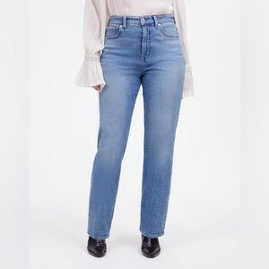 Madewell NWT The Tall Curvy '90s Straight Jeans Size 26T in Rondell Wash